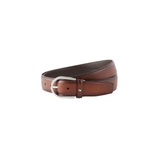 Cinturón de piel marrón con hebilla de herradura de 35 mm