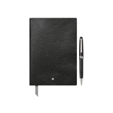 Set con bolígrafo platinado Montblanc Meisterstück Classique y cuaderno #146 negro