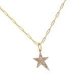 Cadena Link con Estrella y Diamantes