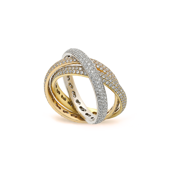 Anillo de Oro en Tres Tonos con Diamantes Eurochronos Store