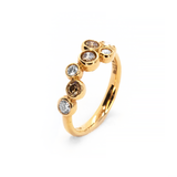 Anillo con Diamantes Blancos y Champagne Crivelli