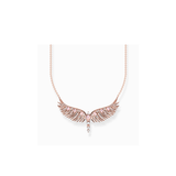 Cadena alas de fénix con piedras rosa oro rosado