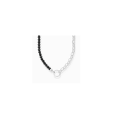 Cadena Charm con negras ónix beads y enlaces plata
