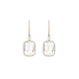 Aretes en Oro Blanco con Diamantes y Cristales